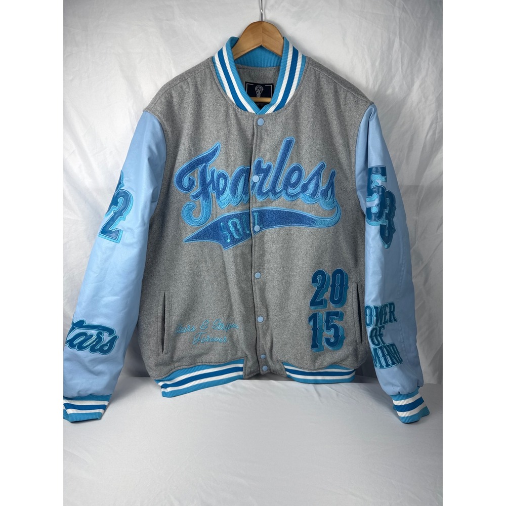 Rebel Minds Varsity Bomber Jacket Oversized XXL Streetwear Paradise Heather Grey